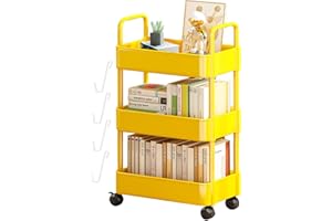 Pacienjo Carro de almacenamiento con ruedas de 3/4 capas, postre con ruedas, cocina multifuncional para oficina, sala de estar, cocina, caja de almacenamiento móvil con ruedas