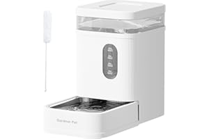 Gardner Pet dispensador Agua Gatos automático de 6.5L, Bebedero Perro automatico por Gravedad con Cuenco de Acero Inoxidable, dispensador de Agua para Perros, sin Electricidad, Libre de BPA - Blanco