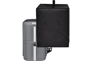 Amerbtech Housse pour friteuse à air résistante à la chaleur, imperméable à l'eau et à la poussière Housse de protection pour Ninja Double Stack XL Friteuse sans huile SL400EU (Noir)
