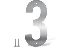 USENUMBER Hausnummern, Türnummern und Buchstaben, 15,2 cm, Edelstahl, moderne Hausnummern, Briefkastennummern und Hausnummern für draußen, Adressnummern für Haus, Wohnung (3)