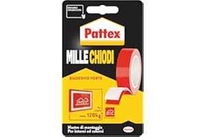 Pattex Millechiodi Tape, Nastro biadesivo extra forte per applicazioni permanenti, Nastro adesivo di montaggio per interni ed esterni, 19 mm x 1,5 m