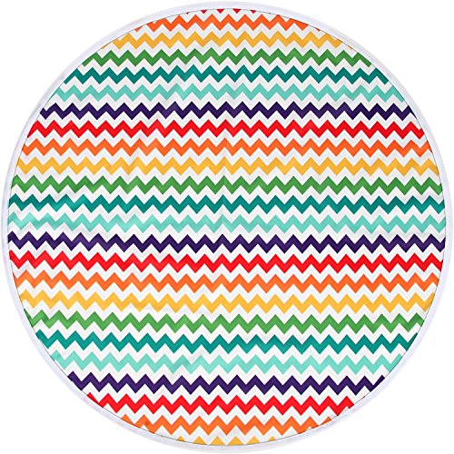 Kenley Baby Highchair Floor Splash Mat - Waterproof Under High Chair Feeding Spill Splat Mats - Messy Play Catch All Protector Cover - Bright Chevron