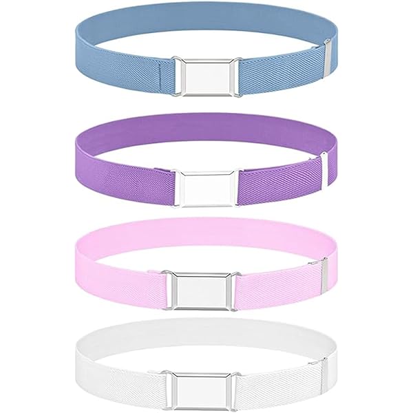 3 Cinture Elastiche Regolabili Per Bambini - Con Fibbia Quadrata Per Jeans, Vestiti E Giacche - Foto 3