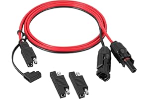 WBGADAM 0.6M 10AWG Cavo di prolunga Solare Maschio Femmina a SAE con Coperchio Antipolvere Cavo di prolunga Fotovoltaico rame puro Inverter fotovoltaico per connettori solari RV