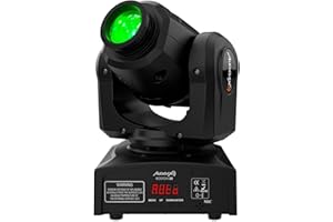 Audibax Boston 30 - Cabeza Móvil para Discoteca - Luces LED DJ - Foco Profesional Móvil - Cuenta con 1 Luz de 30W - 1 Luz Blanca Spot y 7 Colores - Flash Discoteca - Multiples Modos de Control