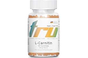 ‎MIOSAN L-Carnitin Gummies - 60 Stück - Hochdosiert - 1000mg pro Tagesdosis - ideal für Sportler - TRU Sports Nutrition - 100% Vegan + Zuckerfrei | Herstellung & Laborprüfung in Deutschland