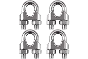 Cozihom Abrazadera de cable M12 de 1,27 cm, acero inoxidable 304, cierre de sillín con perno en U, 4 paquetes