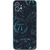 Kılıfland Nothing Phone 1 ile Uyumlu Silikon Kılıf, Matematiksel Desen, Pi &Ouml;zel Seri, Siyah-Turkuaz
