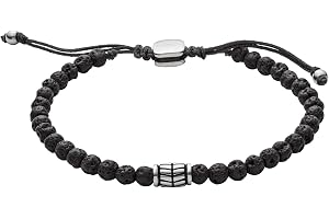 Fossil Halvädelstenar eller rostfritt stål för män med sliderförslutning armband