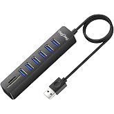VegGieg USB 2.0 SD MicroSD Kart Okuyucu ve 6 Port USB &Ccedil;oklayıcı Hub