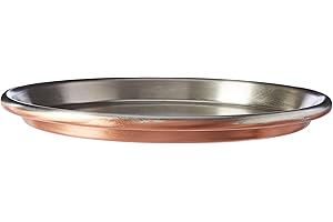 No marca Vigor Blinky 94080-30 Teglia Rame Stagnato, Tonda, Bordo da 3 cm, Diametro 30 cm