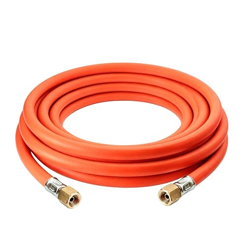 DOMINOX Industrial Gas Hose 300 cm with Clamp 2 x 1/4 Inch lks, Propane/Butane Gas Hose 3 m G1/4 Inch x G1/4 Inch