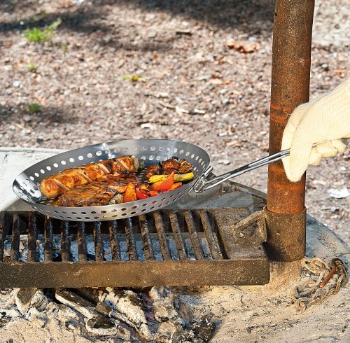 Rosenstein & Söhne Grillpfanne aus Edelstahl mit Klapp-Griff - 3