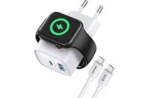 TOPADRE Apple Watch Ladegerät, 3-in-1 20W USB C iPhone Ladegerät PD 3,0 Schnellladegerät für Apple Watch 11/10/9/8/7/Ultra/SE, USB C Ladekabel für iPhone17/16/15 Pro Max, für iPad/Airpods, Weiß