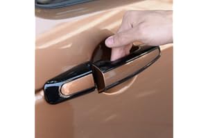 DIYUCAR Juego de 8 cubiertas cromadas para tiradores de puerta para Discovery Sport RangeRover Sport 2014-2017 accesorios de coche (negro brillante)