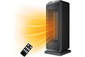 YELID Heizlüfter Energiesparend,1800W ECO Heizlüfter Leise mit Fernbedienung und Touch,Heizlüfter PTC-Keramik 12h Timer Heizlüfter Klein,Thermostat, Überhitzungs- & Kippschutz,Elektroheizung für bad Räume