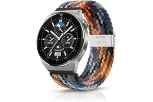 ZoRoll Pasek 22 mm do Huawei Watch 4 Pro 48 mm / Watch 4 46 mm / Watch Ultimate/Watch GT 3 Pro 46 mm / Watch GT 3 46 mm, pleciony, regulowany, nylonowy pasek zapasowy do Huawei Watch Buds