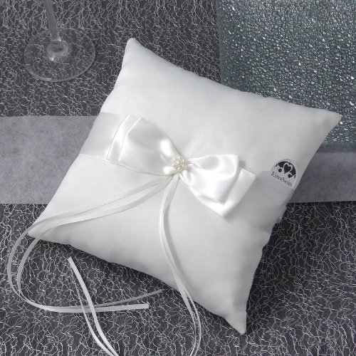 1x Ringkissen Hochzeit EinsSein® Twinbow creme Traukissen Ringe Eheringe Hochzeit - 2