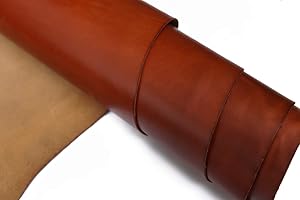 QMYBROW Echtlederblätter für Lederhandwerk - Vollnarben-Büffellederquadrate - ideal für Schmuckherstellung, für Lederhandwerk, Handwerk Werkzeug Nähen Hobby Werkstatt Basteln Leder (6"x12", Tan)