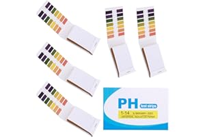 OHLING pH Test Strips Universal Ph 1-14 Litmus Paper 5 Pack pH Balance Test Strips Alkaline Acid Paper Kit for Soil Water Saliva Cosmetic Water Fish Tank Urine Pool Soap Pet Food Diet Monitoring, 400 Pcs