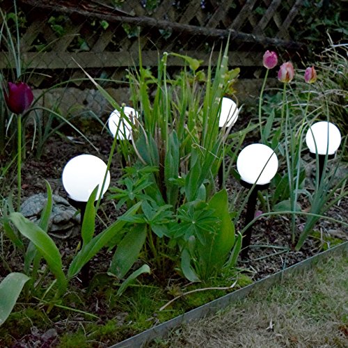 (456) (6er Set) LED Solar Kugel Leuchte Ø10 cm Außen Lampe Garten Weg - 3