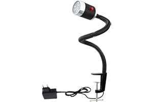 XINYIQI Luz de cuello de cisne flexible LED 900 lúmenes con abrazadera de metal C Lámpara de trabajo de iluminación industrial para máquinas herramienta y torno