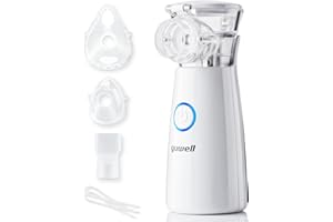 yuwell Aerosol Portatile per Bambini e Adulti, Inalatore Ultrasuone Silenzioso Nebulizzatore, Creare Particelle Ultrafini che Raggiungono il Tratto Respiratorio Inferiore e i Polmoni