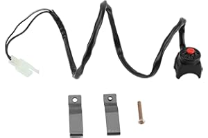 KUULEYN Interrupteur de démarrage à bouton-poussoir, interrupteur à klaxon, interrupteur universel à bouton de klaxon arrêt guidon 22mm pour moto moto