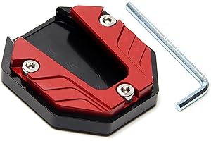 Gereiny Aluminum Alloy Motorcycle Bike Kickstand Extender Foot Side Stand Extension Foot Pad Support Plate Motorbike Accessories Red