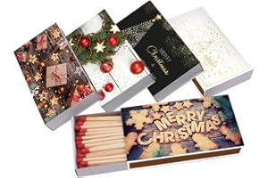 LK Trend & Style, 5 confezioni da 50 fiammiferi XXL con 100 mm di lunghezza/legnetti da camino con graziosi motivi X-Mas