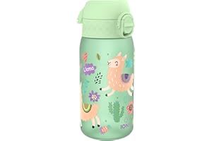 ION8 Butelka dla Dzieci, 350 ml/12 oz, Szczelna, Łatwa do Otwarcia, Bezpieczny Zamek, Można Myć w Zmywarce, Bez BPA, Uchwyt do Przenoszenia, Łatwa do Czyszczenia, Bezwonny, Lamy