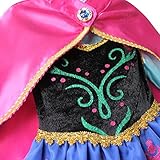 iEFiEL Eiskönigin Prinzessin Kostüm Mädchen Kleid Kinder Verkleidung Karneval Party Cosplay (104-110 (Herstellergröße 120), Rot+Blau) -