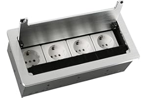 IGTOPS Gniazdo podłogowe, gniazdko do zabudowy, 2-4 gniazda, gniazdko na biurko, multimedialne gniazdo kablowe, gniazdko multimedialne do biura w domu, ukryte gniazdko wielofunkcyjne (4 AC)