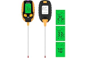Vakdon 5-in-1 Soil Tester Moisture,Light/PH/Temperature/Environment Humidity, Digital Plant Thermometer Test, Sensor Hygrometer Soil Tester,Plant Water Meter Indoor & Outdoor for Gardens, lawns (S2)