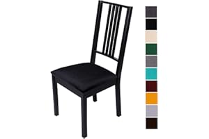 Homaxy Housse De Chaise, Housse de Chaise Universelle Lavables, Housse de Salle à Manger Universel, très Facile à Nettoyer et Durable, Facile à Installer (Noir, 6 pièces)