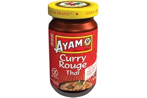 AYAM Pâte de Curry Rouge | 100% Ingrédients Naturels | Saveurs Authentiques | Facile à cuisiner | Curry Thaï | Alimentation Saine | Sans Gluten, Lactose et Conservateurs - 100g