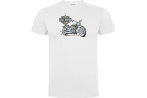 4PEOPLE T-shirt Harley Davidson Logo Blanc Homme 100% Coton Tailles S M L XL XXL
