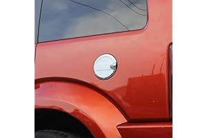 Jimen Compatible with Dodge Nitro/Jeep Liberty 2007-2012, Gas Cap Cover Non-Locking Fuel Tank Door (Chrome)