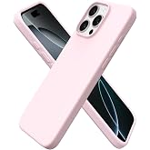 URUCHI iPhone 13 ile Uyumlu Kılıf, İ&ccedil;i Kadife Kaplamalı İnce Sıvı Silikon Tam Koruma Yumuşak Jel Silikon Kapak, Pudra Pembe