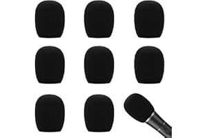 MNIIMALUXE 8 Stück Popschutz Mikrofon,Mikrofon Windschutz Schaumstoff,Mikrofon Schutz Schaumstoff,Pop Filter,Pop Schutz,Antibakterieller Windschutz für Handmikrofone,Bühnenauftritte,Outdoor und Studio(Schwarz)