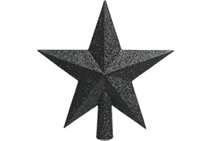 KAEMINGK KAE Christbaumspitze Stern Kunststoff Glitzer 19cm Weihnachtsspitze Tannenbaumspitze schwarz