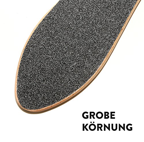 MYPRIMA Profi-Fußfeile / Hornhauttfeile | von Pediküre-Experten empfohlen | Unser Top-Seller | Premium Hornhaut-Entferner / Hornhaut-Raspel / Fuß-Feile | langlebig und effektiv (Holz, 2 Körnungen) - 4