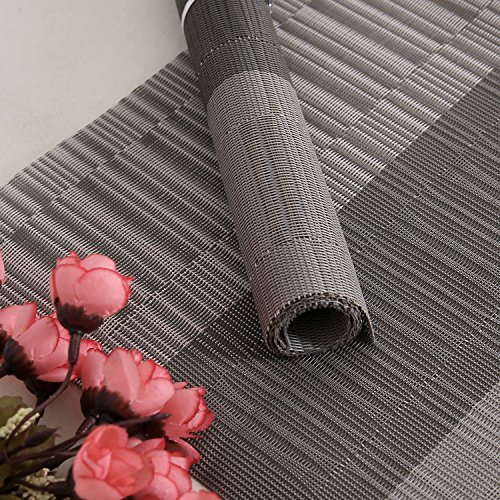 Deconovo Tischsets Waschbar Platzdeckchen Abwaschbar Platzmatten Abwaschbar 30×45 cm Grau 4er set - 6