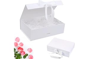 TZQFROCE Gift wrapping box, gift box with lid, gift box with bow, reusable decorative box, for weddings, birthdays, anniversaries (C)