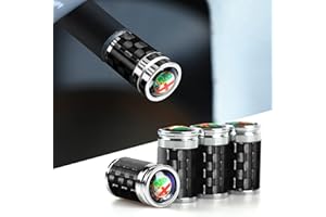 OYDDL Bouchons de valve de pneu de voiture en fibre de carbone - Compatible avec Alfa Romeo Giulietta, Giulietta, Stelvio, Mito, 147, 156, 159, 159, 166, Accessoires (A, Coloré)