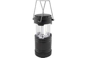 ChiliTec LED, campinglykta, campinglampa, 18 cm, batteri, 3 x AA, Mignon, utdragbar magnetisk hållare, krok, ljus