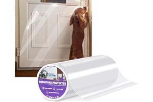 IONCAT Anti Scratch Furniture Door Protector, Door Protector from Dog and Cat Scratching, Sofa Protectors from Pets, Cat Anti Scratch Tape, Door Guard Cover for Dog, Clear, Single Sided, 21 CM X 3 M