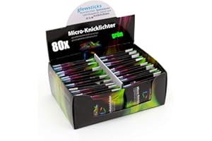 KNIXS 40er Display Mirco-/ Mini-Knicklichter inkl. Verbinder (80 Stück) einfarbig oder 6-Farb-Mix, ideal für Party / Angelsport (Bissanzeiger) / Luftballons / als Dekoration für Ketten, Ohrringe oder Haarschmuck