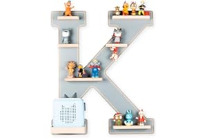 ‎BOARTI BOARTI das Original Kinder Regal Buchstabe K in Grau - geeignet für die Toniebox und ca. 37 Tonies - zum Spielen und Sammeln