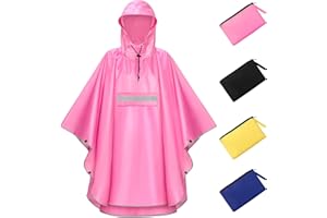 NEWIROVE Mantella Antipioggia Bambino Leggero Poncho Antipioggia Bambino Impermeabile Con Strisce Riflettenti Unisex Poncho Antipioggia Per Ragazze E Ragazzi 120-160cm
